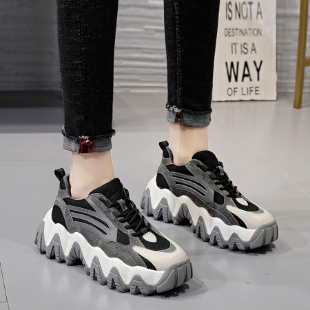 Women's Spring New Thick-Soled Heighten Shoes Autumn Trendy Sports Casual Shoes